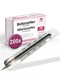 200x Milienlanzette, Lanzette, sterile Kosmetex Blutlanzette, Einweglanzette 