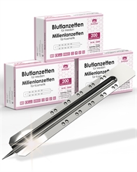 600x Einweglanzette, Lanzette, sterile Blutlanzette, Spitze Kosmetex Milienlanzette 