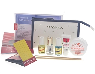 MAVALA Die 7 teiliges Nagelpflegeset für die Reise in einer hochwertigem Kulturtasche 