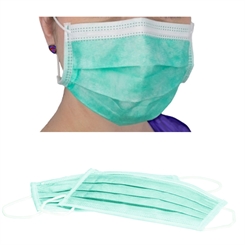 50x Mundschutz, Türkis OP Grün, 3-lagig, Einweg OP Vlies Maske mit Elastikband, anwendbar für Erwachsene & Kinder gegen Schmierinfektionen, Viren & Bakterien, mit Nasenbügel, latexfrei 