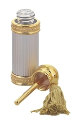 Orientalischer Flakon für Parfümöle, Flaschen mit Zauberstab, für Ätherische Öle, Essenzen, leer, mini, silber, Kosmetex, 5ml 