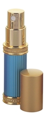 Orientalischer Flakon für Parfüm, Flasche mit Zerstäuber, für Parfüm, Colognes, leer, mini, blau, Kosmetex, 6ml 