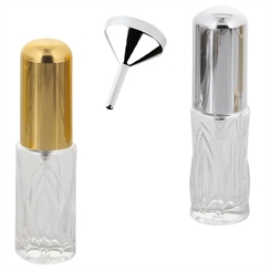 Runder Flakon, Parfum-Zerstäuber, Pumpzerstäuber, Blatt-Muster Kosmetex Sprüh-Flasche, leer, 10 ml 