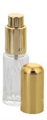 Runder Flakon, Parfum-Zerstäuber, Pumpzerstäuber, Blatt-Muster Kosmetex Sprüh-Flasche, leer, 10 ml 