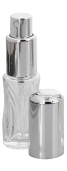 Runder Flakon, Parfum-Zerstäuber, Pumpzerstäuber, Blatt-Muster Kosmetex Sprüh-Flasche, leer, 10 ml 