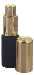 Kosmetex, Taschenzerstäuber, Glas-Flakon mit Zerstäuber Parfüm-Zerstäuber, schwarz, matt, leer, 10ml 1 x gold