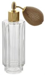 Glas-Flakon mit Ballpumpe, 60ml Kosmetex Parfüm-Zerstäuber, klar, gerillt 