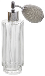 Glas-Flakon mit Ballpumpe, 60ml Kosmetex Parfüm-Zerstäuber, klar, gerillt 