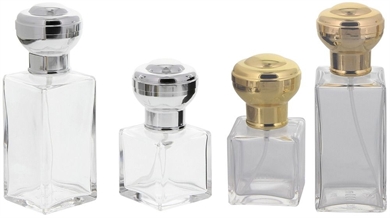 Flakon für Parfüm, 50 o. 100 ml, Flacon Kosmetex kubischer Pumpzerstäuber 