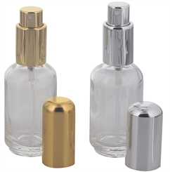 Abgerundeter Parfümflakon Glas mit Zerstäuber, 30ml Flakon Flaschenform für Parfum, Colognes, leer, Kosmetex 