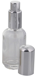 Abgerundeter Parfümflakon, Glas mit Zerstäuber, 50ml Flakon Flaschenform für Parfum, Colognes, leer, Kosmetex 