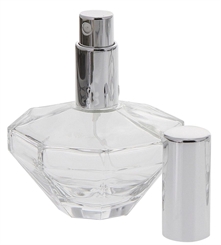 Glas-Flacon in Oktogon Form, Zerstäuber für Parfüm, Kosmetex Pump-Zerstäuber 50 ml 50 ml