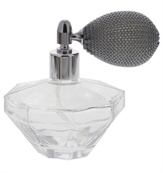 Glas-Flacon, Oktogon Zerstäuber für Parfüm, Kosmetex Pump-Zerstäuber 50 ml mit Ballpumpe 50 ml Ballpumpe