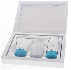 QMS Time to Relax, 3- teiliges Face,Hands & Candle Set Relax-o-Firm Mask, Hand Care, Duftkerze im QMS Glas 