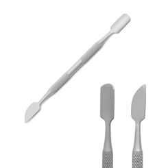 Doppelseitiger breiter Nagelhaut-Schieber - groß 16 mm Blatt, Kosmetex Hautschieber rostfrei 13cm. Nagelfalz-Instrument 