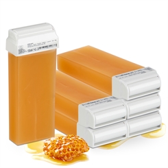 Kosmetex Honig Wachspatronen Haarentfernung, Roll On Wax Roller, Warmwachspatronen, 100ml 6 Stück