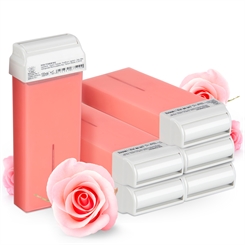 Kosmetex Wachspatrone Rosa, Enthaarungswachs, Heißwachs, Warmwachspatronen, Körperpflege Haarentfernung, Breit, 100ml 6 Stück