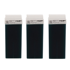 Kosmetex Warm-Wachspatrone Azulen Roll-on, Enthaarungswachs, Warmwachs, Haarentfernung, Breit, 100ml 3 Stück