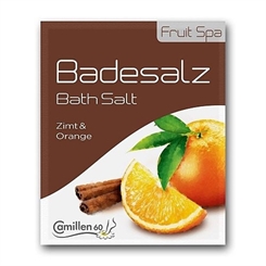Badesalz Zimt Orange, Camillen 60, Fussbad Badezusatz für die Füsse, mit Fruchtextrakt, 40 g