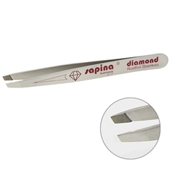 Pinzette Sapina Augenbrauenpinzette, mit Diamantbeschichtung für feine Haare, 9,5 cm 