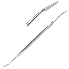 Fuß Eckenfeile, doppelt, gebogen 17cm für die Fußpflege, an den Nagelecken 