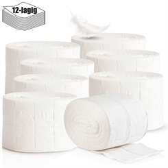 8x Rollen Kosmetex Zellstofftupfer Zelletten, Tupfer, Pads aus hochgebleichtem Zellstoff 12-lagig, 5x4 cm, 4000 Stück 8 Stück