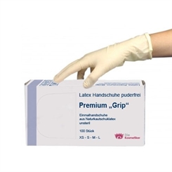 Einmalhandschuhe Weiß, Latex Handschuhe Premium Sensitiv oder Grip Einweghandschuhe,100 Stück Größe L | Premium-Grip