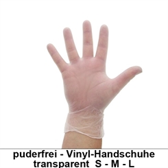 Vinyl Handschuhe, Einmalhandschuhe, transparente Einweghandschuhe,100 Stück Größe L