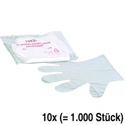 Einmalhandschuhe, PE-Handschuhe Einweg, Einheitsgröße 10 Packungen