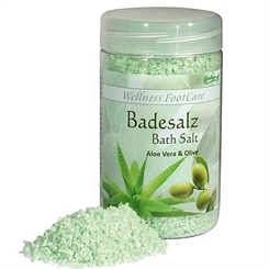 Badesalz Aloe, Olive, Camillen 60, Fussbad Wellness Foot Care mit Aloe Vera und Olivenöl, 350 g