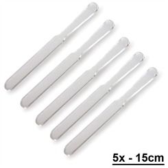 Acryl Plexiglas Spatel glasklar, zum Auftragen von Cremes aus Dosen, Kosmetex Kosmetikspatel, 15cm 5 Stück
