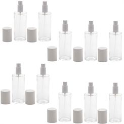 Klarglasflasche mit Zerstäuber und Kappe, Leerer Kosmetex Flakon, Glasflasche 100ml 10 Stück