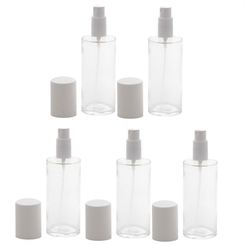 Klarglasflasche mit Zerstäuber und Kappe, Leerer Kosmetex Flakon, Glasflasche 100ml 5 Stück