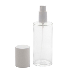 Klarglasflasche mit Zerstäuber und Kappe, Leerer Kosmetex Flakon, Glasflasche 100ml 1 Stück