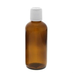 Braunglasflasche mit Deckel. Kosmetex Leere Glasflasche mit Schraubverschluß 100 ml
