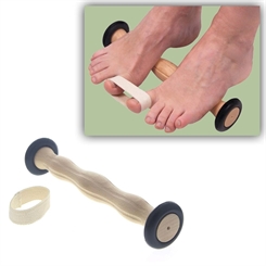 Fußgymnastikrolle mit Ringgurt, Kosmetex Fußrolle, Training der Beweglichkeit bei Hallux Valgus (Schiefzehe) 