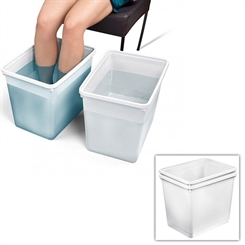 2x Fußbad-Schüssel Höhe 33cm für Waden Wechselbäder, Kosmetex Fuß-Schüssel, Fuss-Waschbecken, Fußwanne 