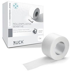 Ruck Rollenpflaster sensitiv, Pflaster zum Fixieren, hautfreundlich, 9 mtr. 2,5 cm breit