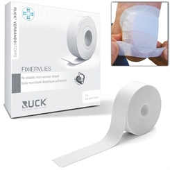 Ruck Fixiervlies, Pflaster zum Fixieren von Druckschutz, Hautfreundlich, 10 mtr. 
