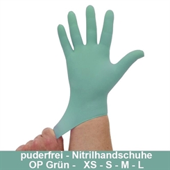 Nitrilhandschuhe OP Grün, Einmalhandschuhe, Einweghandschuhe,100 Stück 