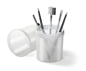 Pinselbox transparent, für die hygienische Aufbewahrung von Kosmetikpinseln, Höhe 19 cm 