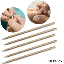 20x Holzstäbchen Kosmetex, 12 cm, Maniküre Nagelhaut-Schieber, in der Art wie Rosenholz-Stäbchen 20 Stäbchen