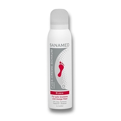 Sanamed Fuß-Creme-Schaum Rubin Fußschaum bei sehr trockener und rissiger Haut, mit 15% Urea 