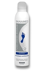 Sanamed Fuß Creme Schaum, Saphir, Fußschaum bei Hornhaut, Schrunden, mit Urea 