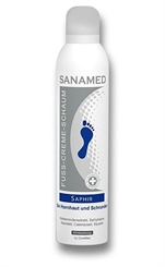 Sanamed Fuß Creme Schaum, Saphir, Fußschaum bei Hornhaut, Schrunden, mit Urea 300 ml