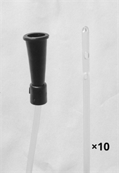 10 Stck mit Luer-Lock, Kosmetex Rohr, Blasen Entleerung für Kinder, Jugendliche u. zierliche Pers., 3.3 mm schwarz 