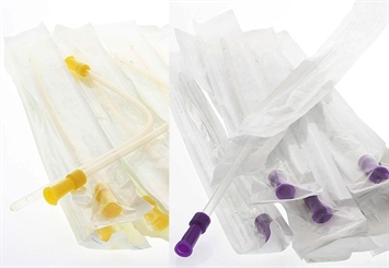 10 Stück flexible Einlaufhilfe (5x Gelb Ø 6.6 mm, 5x Violett-Lila Ø 7.3 mm) Kosmetex Einlauf-Hilfe 10er MixSet