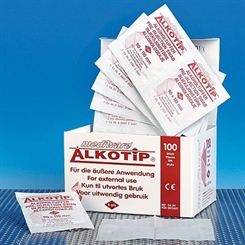100 große Alkotip Alkohol-Tupfer 90 x 110 mm, 