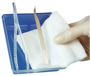 Fadenzieh-Set, Fadenmesser, Einwegpinzette, Auffangschale, Mullkompresse Kosmetex 4-teilig, steril verpackt 