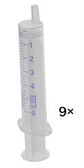 Einmal-Spritzen, mit Luer Ansatz steril, latexfrei 9× 5 ml